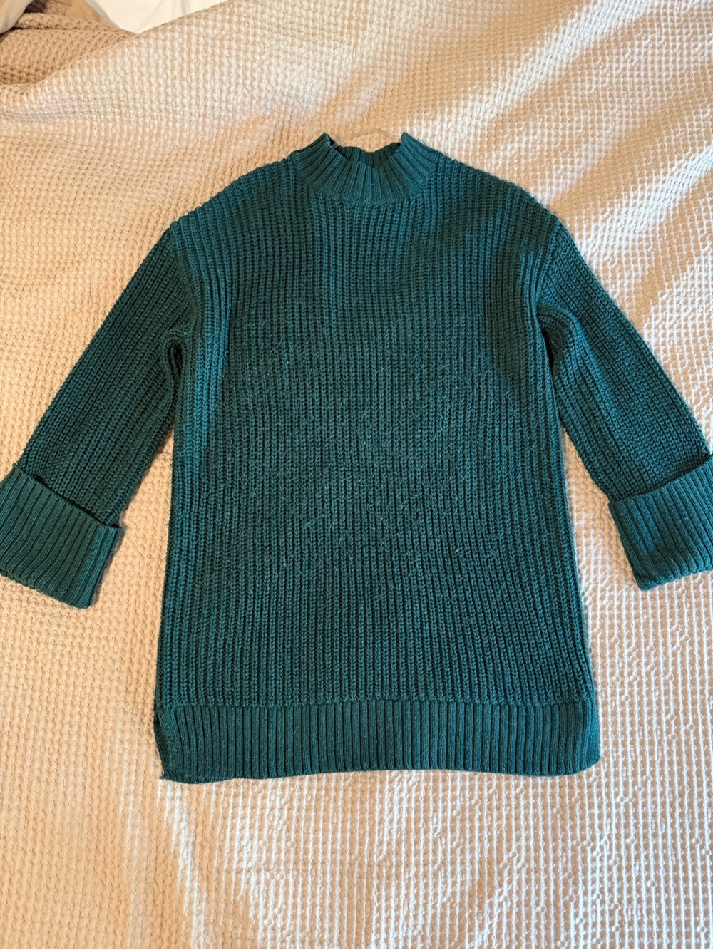 Isabel Maternity by Ingrid & Isabel Teal Ribbed Mockneck Sweater